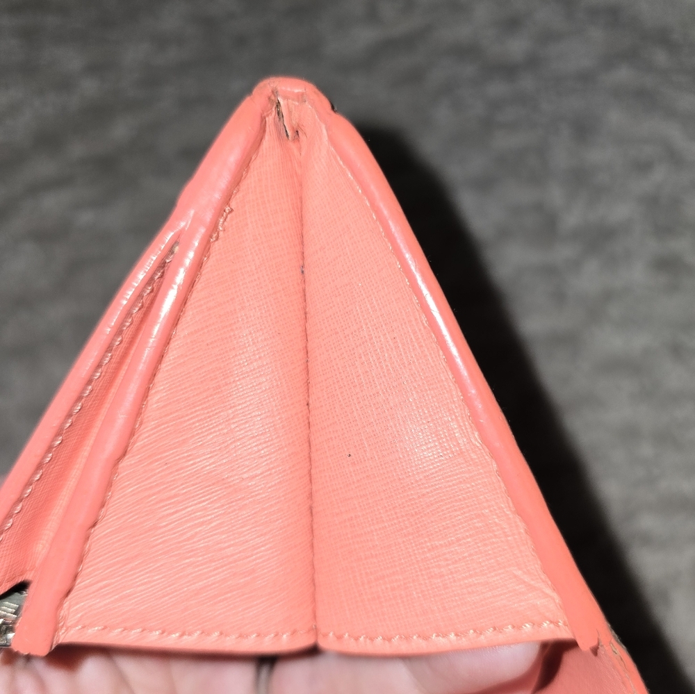 Balenciaga Long Flap Wallet. Coral Pink calfskin Leather. Euc - Picture 12 of 16